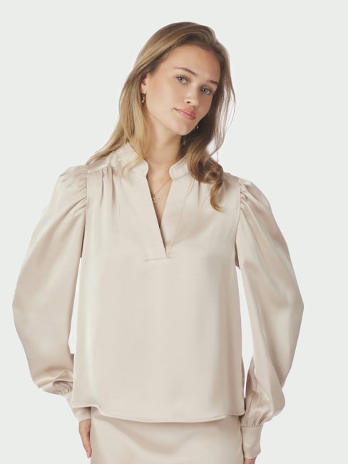 Rosslyn Heavy Sateen Blouse Champagne