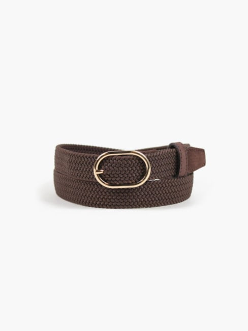 Frida Flettet Strikkbelte Oval brown