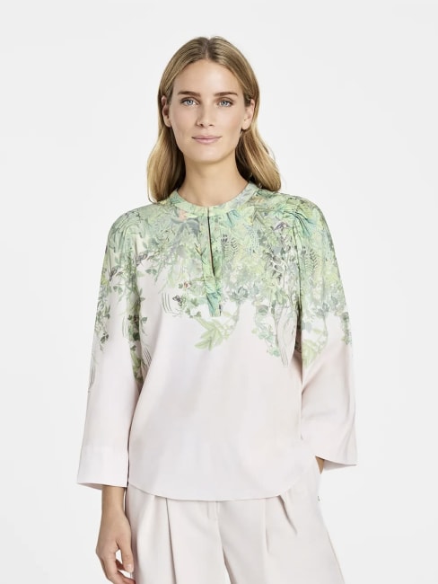 Neomi Blouse Pastel Pink w. Green Print