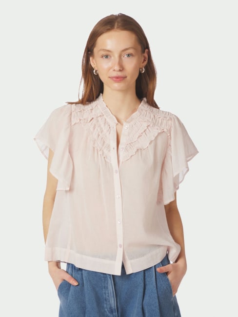 Vinsa S Voile Top Light pink