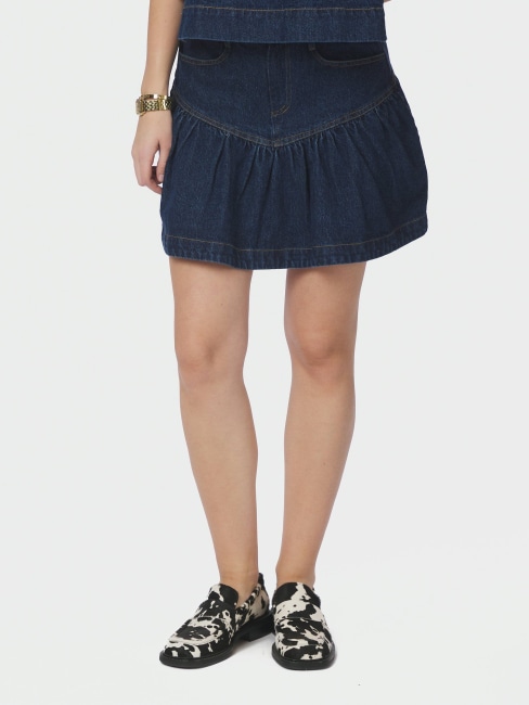 Tripa Denim Frill Skirt Blue