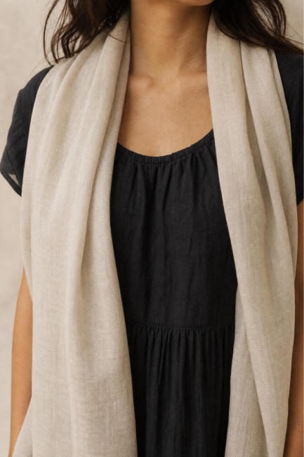 Ensfarget Linskjerf Beige