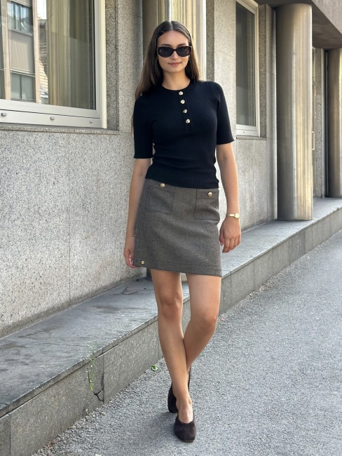 Marmonti plain skirt Black/Beige