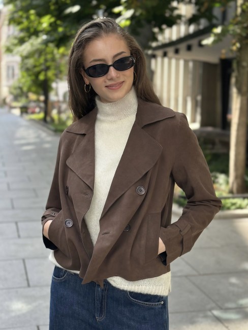 PARIS Suede Trenchcoat Coffee Brown