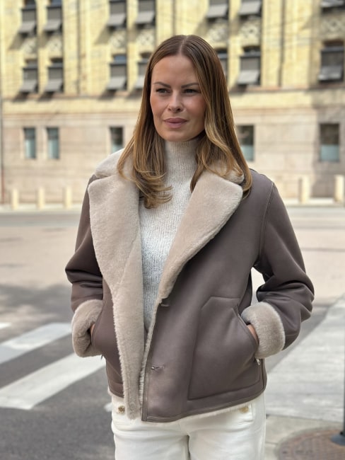Jacket BJ20475 Cream/Taupe