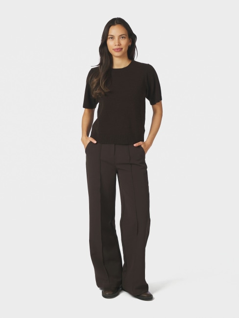 Missy Wool Knit Tee Dark Brown