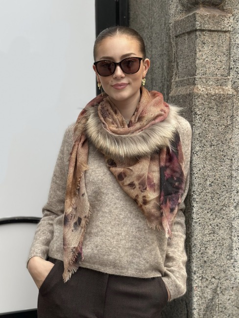 Ginger Fur Scarf Beige