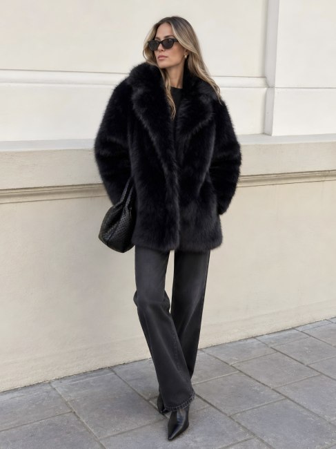 Maya Fake Fur Black
