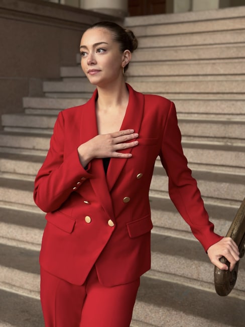 Comfy Eloise Blazer Deep Red