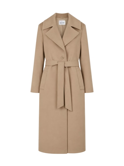 Cashmere Coat W - Clareta Belt Long Light Camel