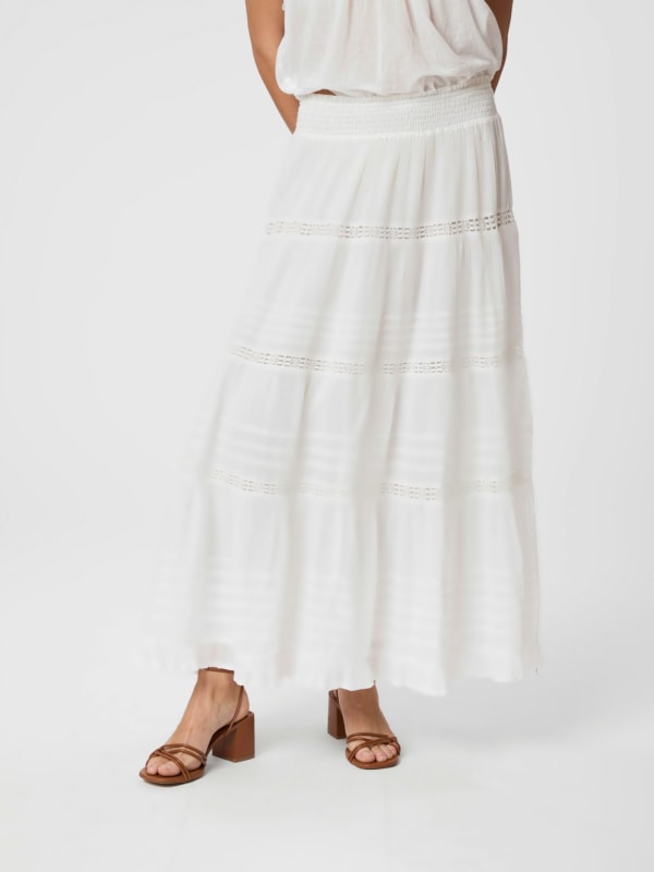Felicia Voile Skirt White