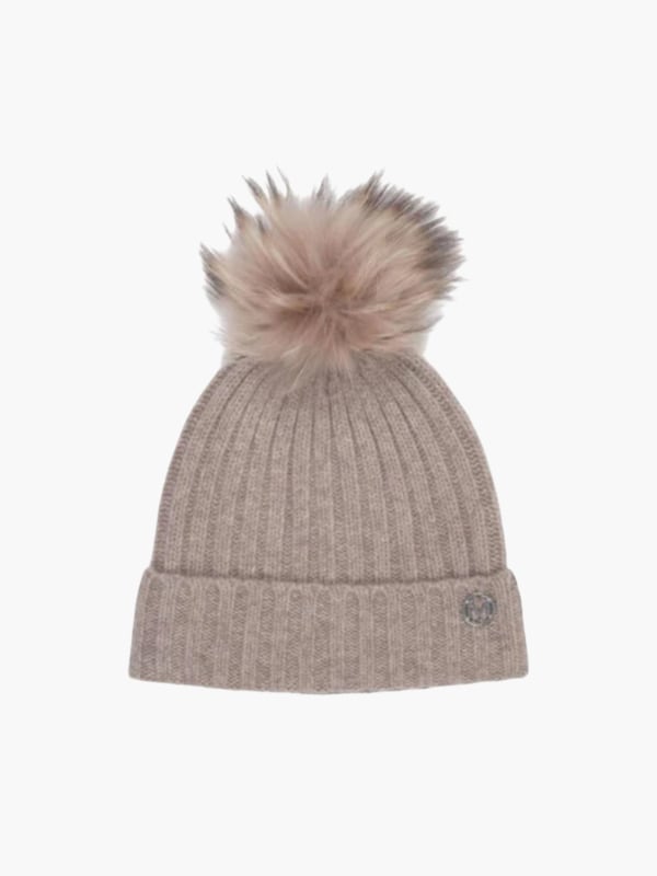 Klassisk Lue i rib med dusk Beige