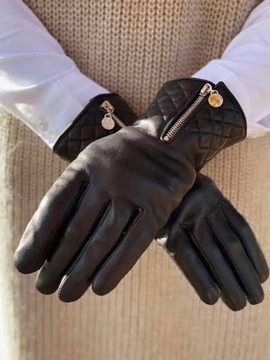 Maya Skinnhanske med Zip Black