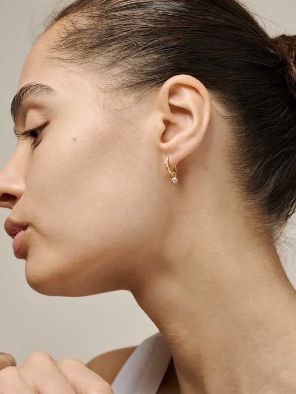 Hoops, Belle CZ White CZ