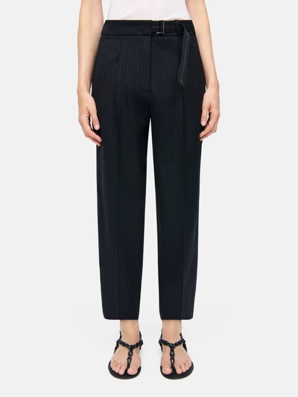 Elaine pleat pin stripe deep midnight