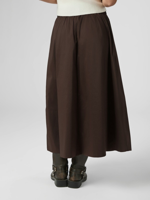 Yara Poplin Skirt Chocolate Brown