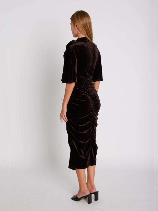 Lena Dress Chocolate Brown