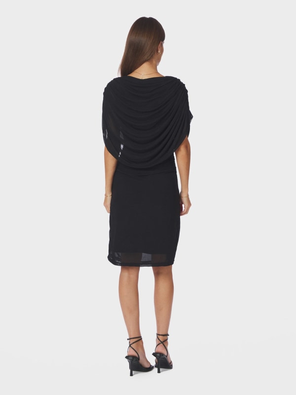 Mottuna Drapy Mesh Dress Black