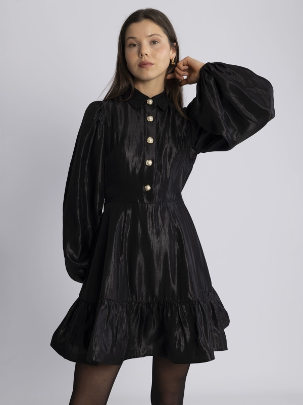 Mandy Organza Mini Dress Black