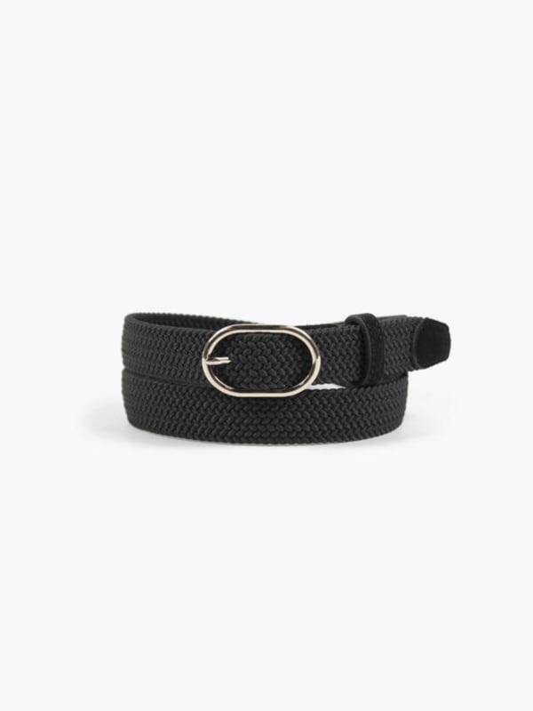 Frida Flettet Strikkbelte Oval Black
