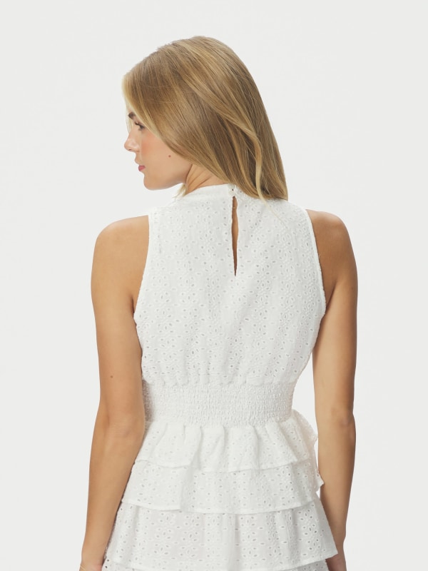 Ansol Emb Top Off White