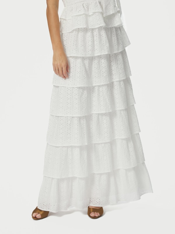 Morris Emb Skirt Off White