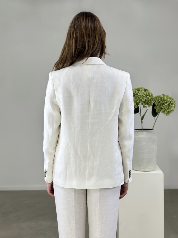Ginette Pointy Blazer Pure White