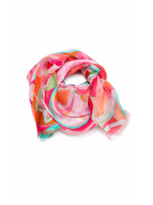 Saint Tropez Petite Silk Scarf Pink/Berry