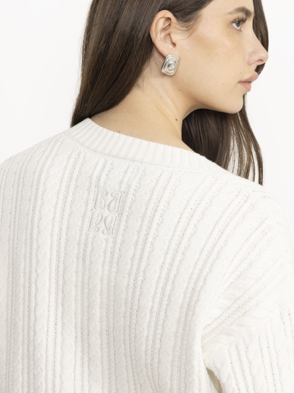 Cathrine Cotton Cable Sweater Cream