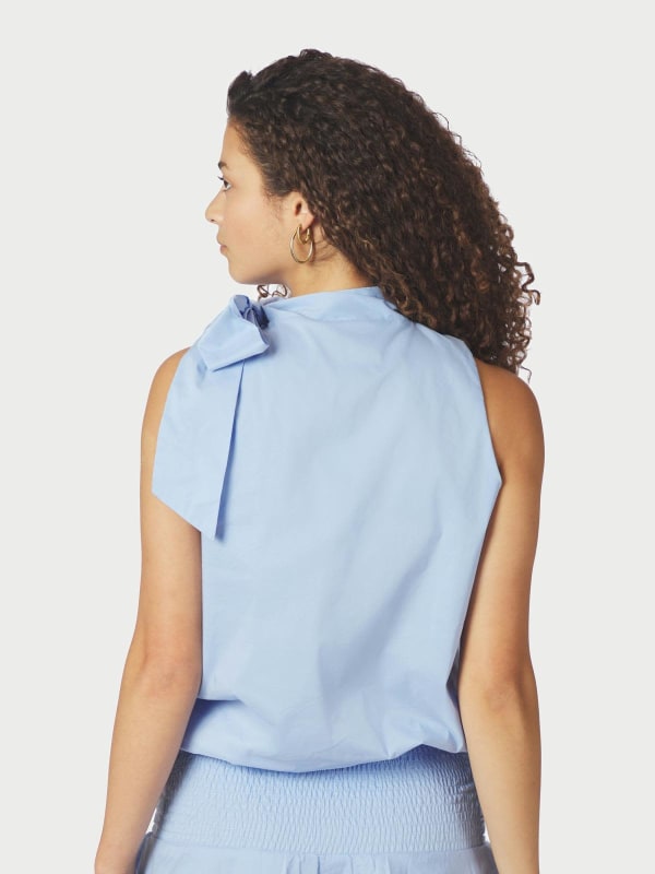 Veda Poplin Top Light Blue