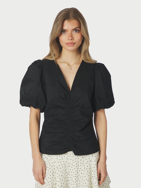 Zaria Poplin Blouse Black