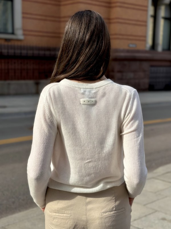Cashmere Pearl Cardigan White