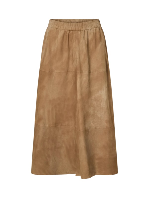 Jono Suede Long Skirt Camel