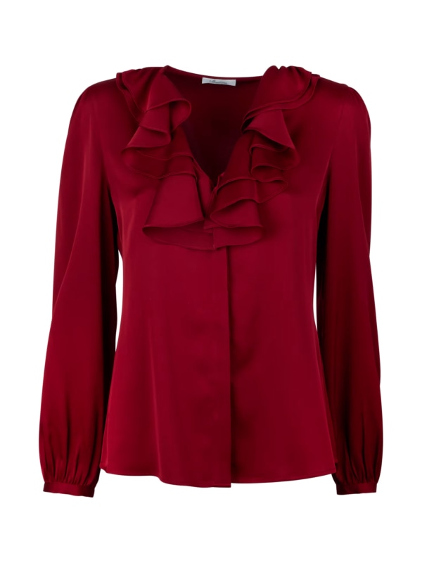 Mona Blouse frill Red