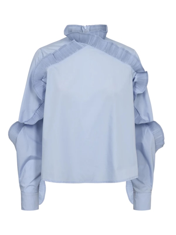 PLEAT BLOUSE Brunnera Blue
