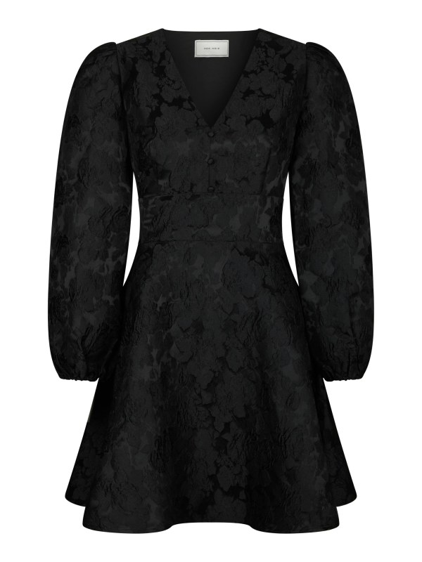 Milly Flower Brocade Dress Black
