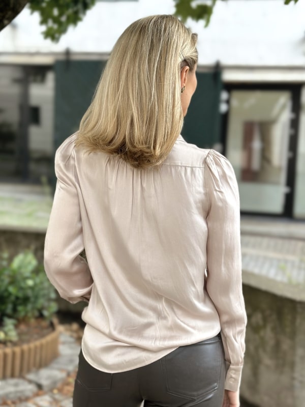 Latia Puff Silk Shirt Champagne