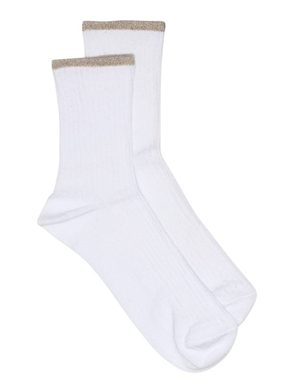 Adele Lurex Socks White