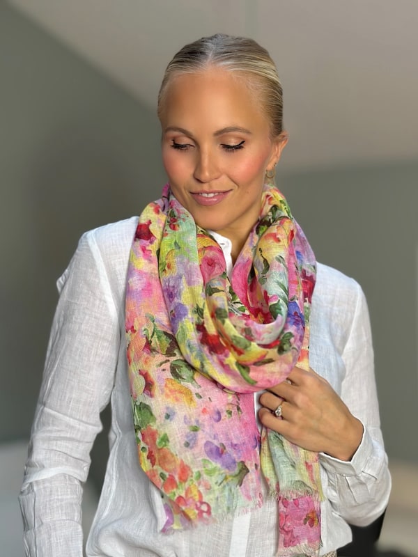 Linnen Scarf L. pink