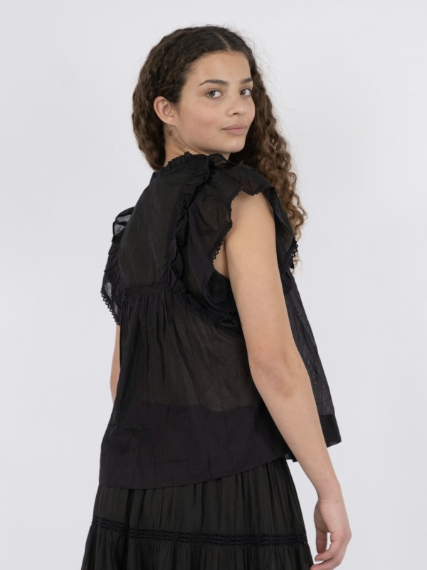 Jayla S Voile Top Black