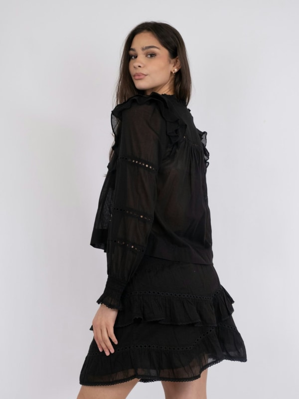 Aurika S Voile Blouse Black