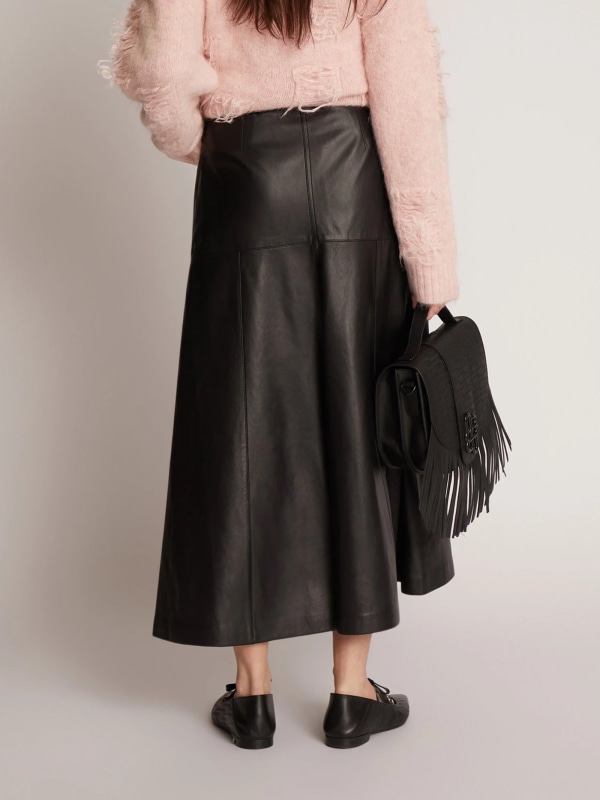 Tuxya Leather Skirt Black