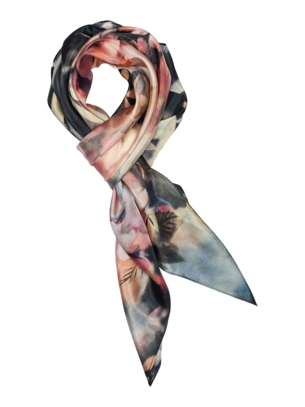 Allis Silk Scarf navy/rose