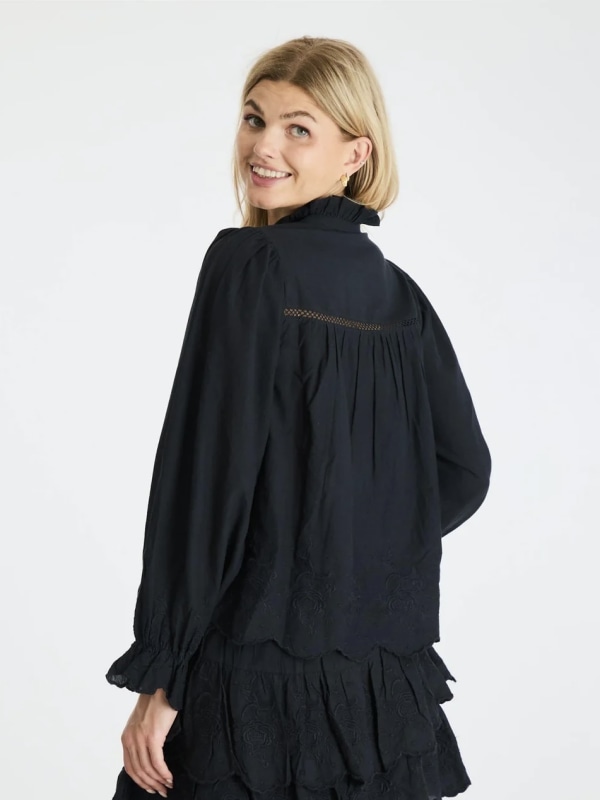 Heline Emb Blouse Navy