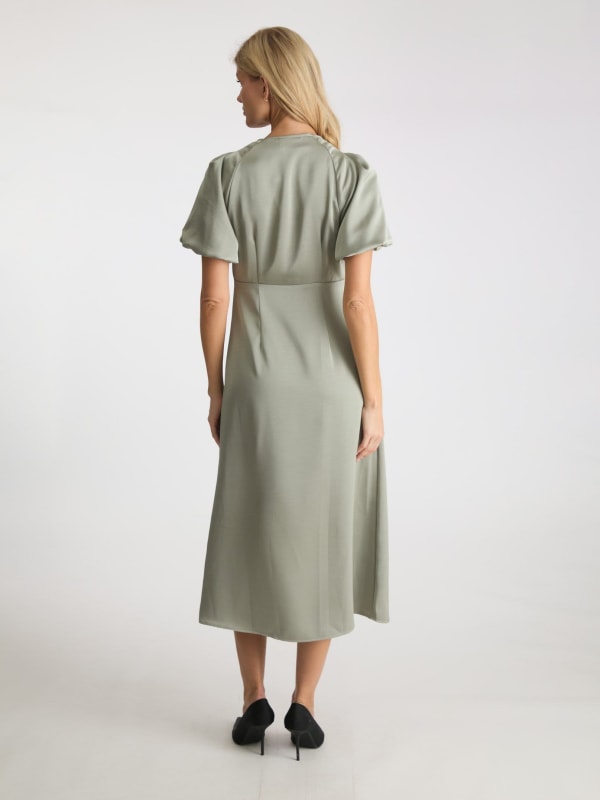 Illana Sateen Dress Smoke green