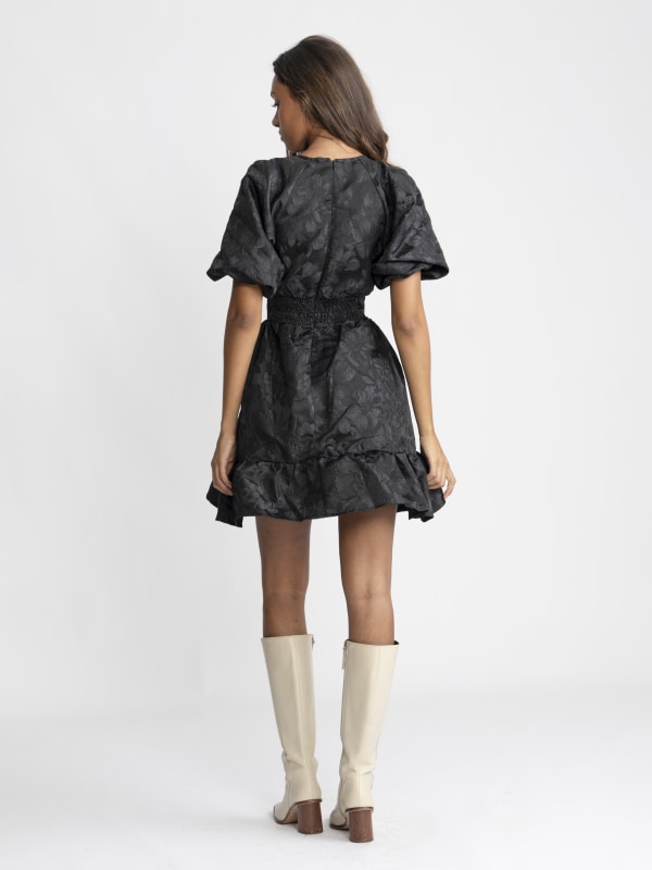 Svanhild Brocade Dress Black