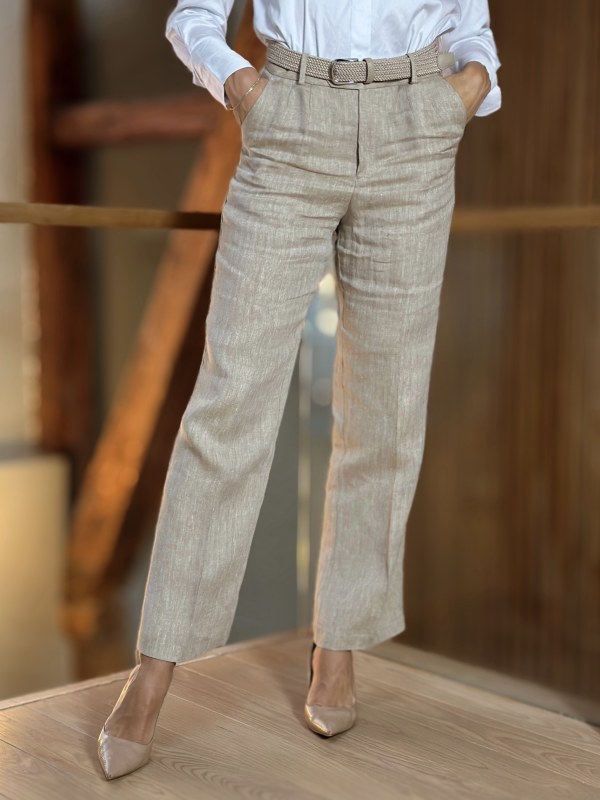 Dori Linen Trousers Beige