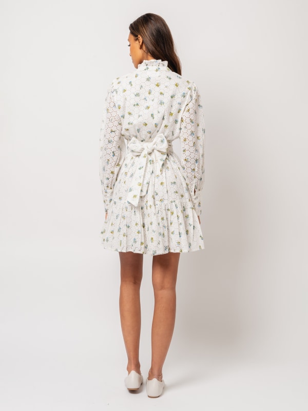 Liv Broderie Dress White