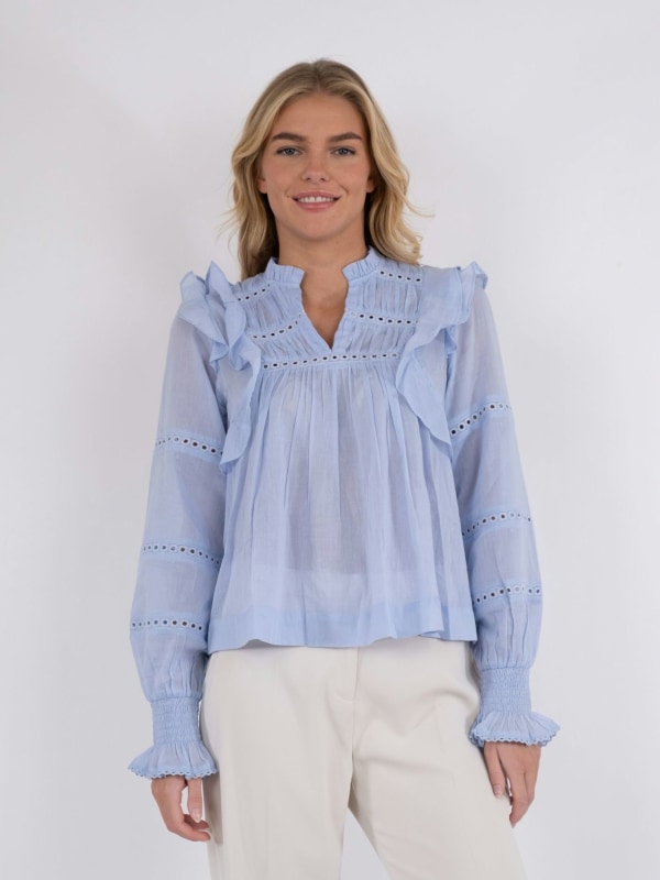 Aurika S Voile Blouse Light blue