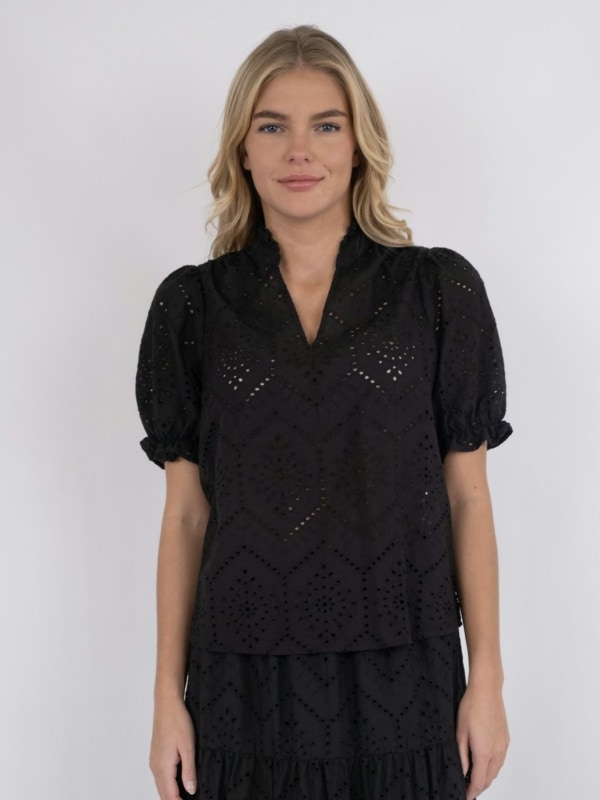 Odesa Embroidery Blouse Black